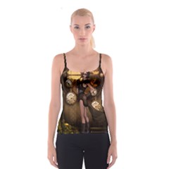 Wonderful Steampunk Lady Spaghetti Strap Top by FantasyWorld7