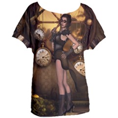 Wonderful Steampunk Lady Women s Oversized Tee by FantasyWorld7