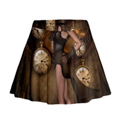 Wonderful Steampunk Lady Mini Flare Skirt by FantasyWorld7