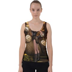 Wonderful Steampunk Lady Velvet Tank Top by FantasyWorld7