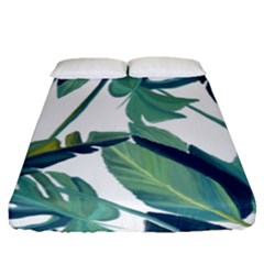 Plants Leaves Tropical Nature Fitted Sheet (queen Size) by Alisyart