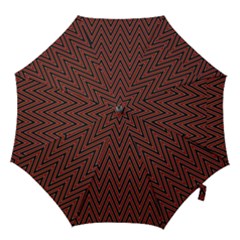 Pattern Chevron Black Red Hook Handle Umbrellas (medium)