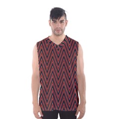 Pattern Chevron Black Red Men s Basketball Tank Top by Alisyart