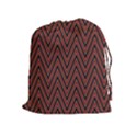 Pattern Chevron Black Red Drawstring Pouch (XL) View1