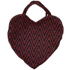Pattern Chevron Black Red Giant Heart Shaped Tote by Alisyart