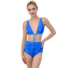 Pattern Halftone Geometric Tied Up Two Piece Swimsuit