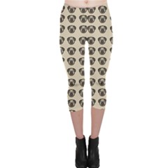 Puppy Dog Pug Capri Leggings  by Alisyart