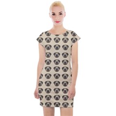 Puppy Dog Pug Cap Sleeve Bodycon Dress