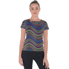 Ornamental Line Abstract Short Sleeve Sports Top  by Alisyart