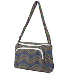 Ornamental Line Abstract Front Pocket Crossbody Bag