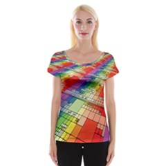 Perspective Background Color Cap Sleeve Top