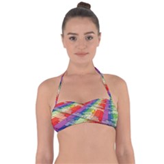 Perspective Background Color Halter Bandeau Bikini Top