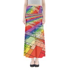 Perspective Background Color Full Length Maxi Skirt by Alisyart