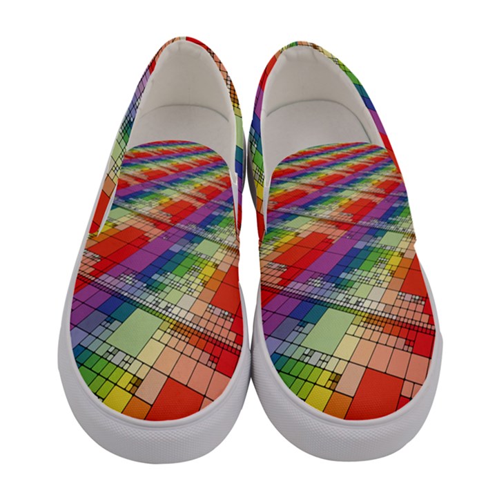 Perspective Background Color Women s Canvas Slip Ons