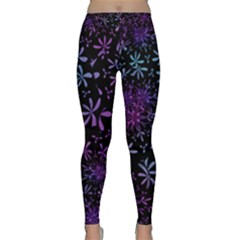 Retro Flower Pattern Fllower Classic Yoga Leggings by Alisyart