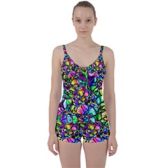 Network Nerves Tie Front Two Piece Tankini