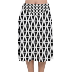 Triangle Seamless Pattern Velvet Flared Midi Skirt by Alisyart