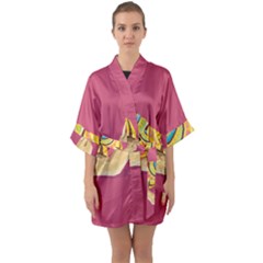 Snail Color Nature Animal Quarter Sleeve Kimono Robe by Alisyart