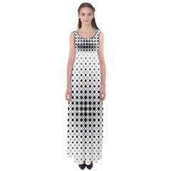 Square Center Pattern Background Empire Waist Maxi Dress