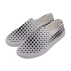Square Center Pattern Background Women s Canvas Slip Ons