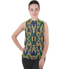 Ml--4-9 Mock Neck Chiffon Sleeveless Top by ArtworkByPatrick