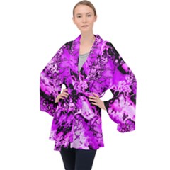 Winter Fractal  Velvet Kimono Robe by Fractalworld