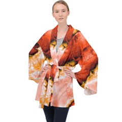 Winter Fractal 6 Velvet Kimono Robe by Fractalworld