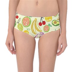 Seamless Pattern Desktop Decoration Mid-waist Bikini Bottoms by Pakrebo