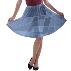 Lines Shapes Pattern Web Creative A-line Skater Skirt by Pakrebo