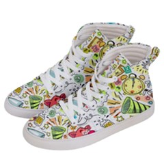 Doodle New Year Party Celebration Men s Hi-top Skate Sneakers