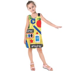 Fabric Cloth Textile Clothing Kids  Sleeveless Dress by Pakrebo