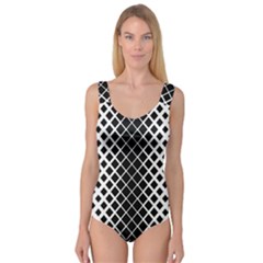 Square Diagonal Pattern Black Princess Tank Leotard 