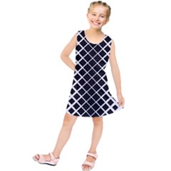 Square Diagonal Pattern Black Kids  Tunic Dress