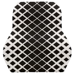 Square Diagonal Pattern Black Car Seat Back Cushion 