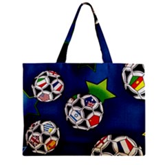 Textile Football Soccer Fabric Zipper Mini Tote Bag by Pakrebo