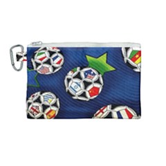 Textile Football Soccer Fabric Canvas Cosmetic Bag (medium) by Pakrebo