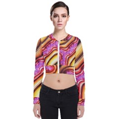 Fractal Mandelbrot Art Wallpaper Long Sleeve Zip Up Bomber Jacket