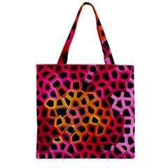 Mosaic Structure Pattern Background Zipper Grocery Tote Bag