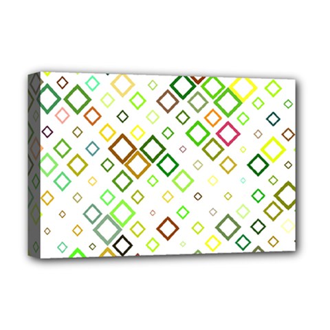 Square Colorful Geometric Style Deluxe Canvas 18  X 12  (stretched) by Alisyart