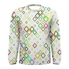 Square Colorful Geometric Style Men s Long Sleeve Tee