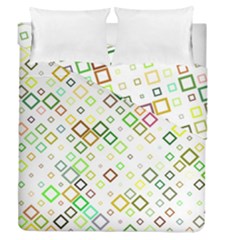 Square Colorful Geometric Style Duvet Cover Double Side (queen Size) by Alisyart