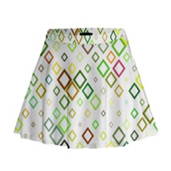 Square Colorful Geometric Style Mini Flare Skirt by Alisyart
