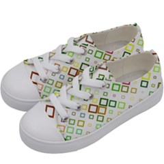 Square Colorful Geometric Style Kids  Low Top Canvas Sneakers by Alisyart