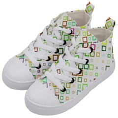 Square Colorful Geometric Style Kids  Mid-top Canvas Sneakers by Alisyart