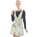 Square Colorful Geometric Style Plunge Pinafore Velour Dress View1