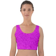 Triangle Pattern Seamless Color Velvet Crop Top by Alisyart