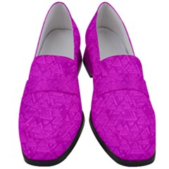 Triangle Pattern Seamless Color Women s Chunky Heel Loafers