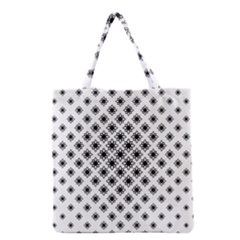 Stylized Flower Floral Pattern Grocery Tote Bag