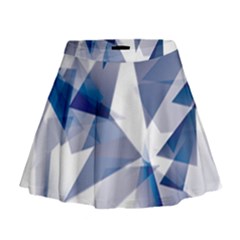 Triangle Blue Mini Flare Skirt by Alisyart