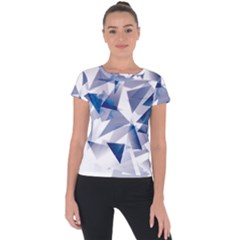 Triangle Blue Short Sleeve Sports Top 